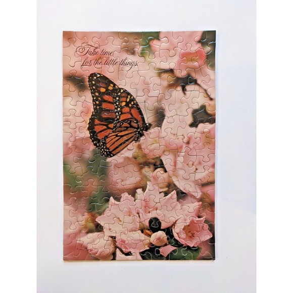 Springbok Mini Jigsaw Puzzle Butterfly Flowers Vintage 100+ Pieces Complete - Picture 2 of 6